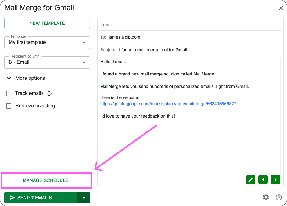 Vous pouvez mettre à jour la date de livraison ou annuler votre campagne d'email