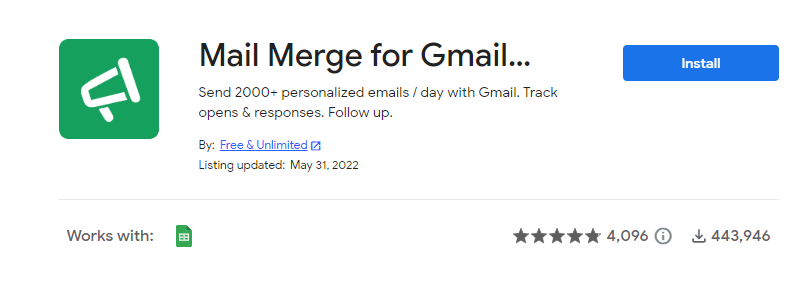 Mail Merge for Gmail على سوق Google Workspace